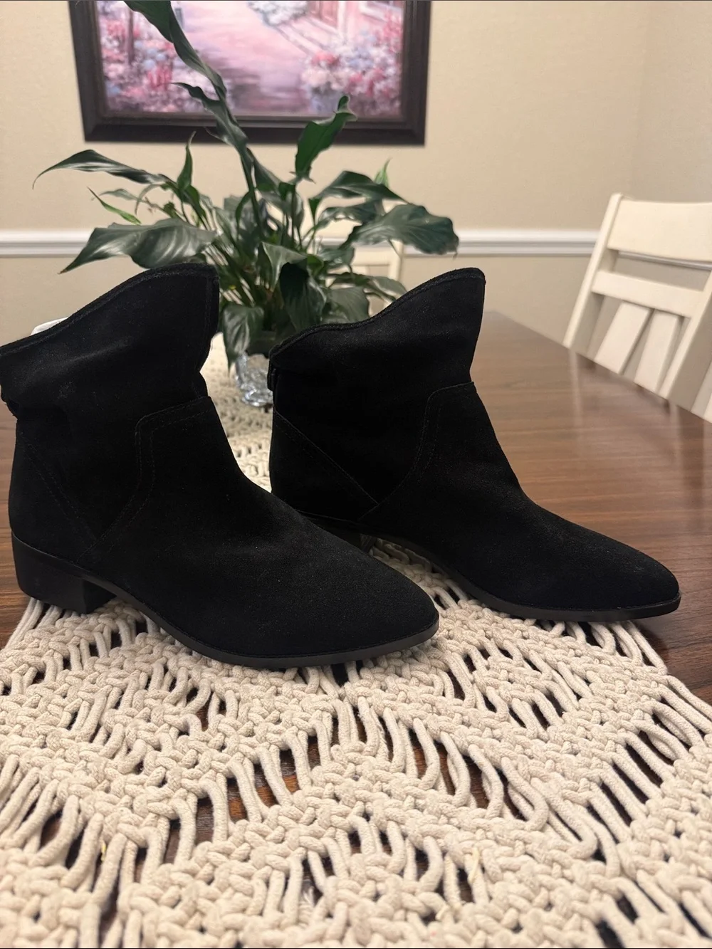 Lucky Brand Black Suede Ankle Booties